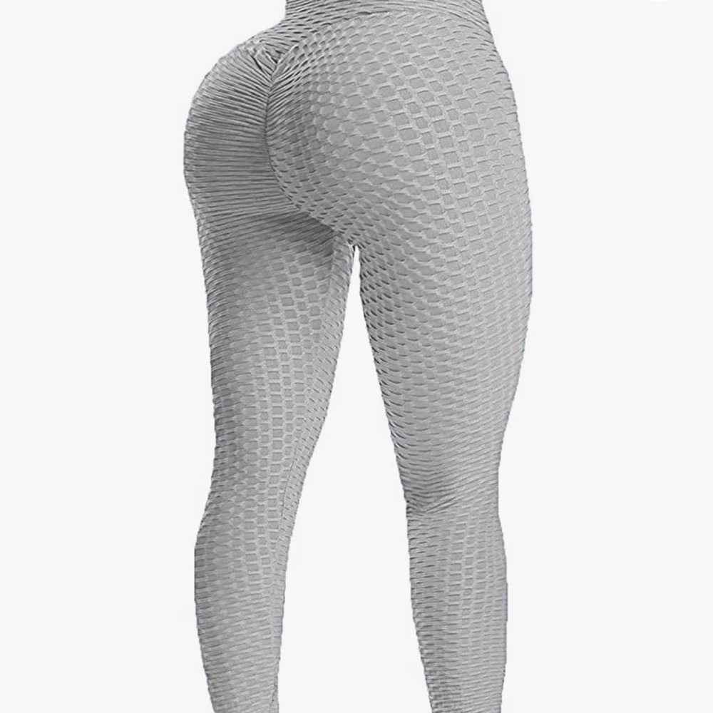 TikTok leggings in 3 colors Red, Orange, and Gray